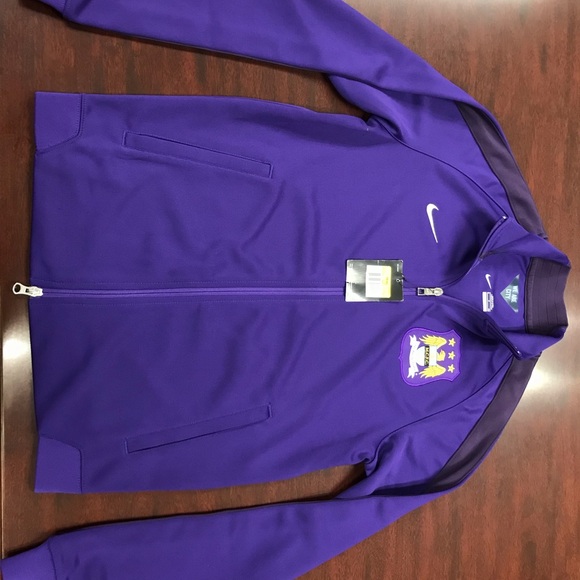 Vintage Nike Manchester City Warm up N98 Jacket Men Small MCFC Purple / Neon - Picture 3 of 6
